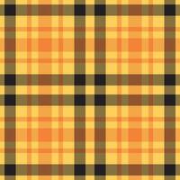 plaid sans couture modèle dans orange. vérifier en tissu texture. textile imprimer. vecteur