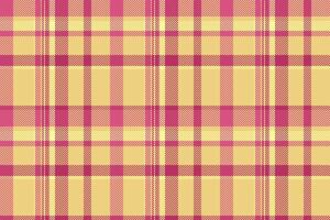 choisir textile plaid arrière-plan, rural vérifier en tissu texture. demi-teinte sans couture tartan modèle dans rose et ambre couleurs. vecteur