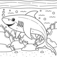 taureau requin coloration page pour des gamins vecteur