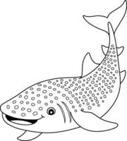 requin baleine isolé coloriage pour les enfants vecteur