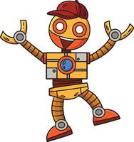 robot avec une chapeau dessin animé coloré clipart vecteur