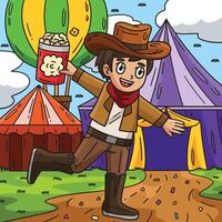 cirque dans cow-boy tenue coloré dessin animé vecteur