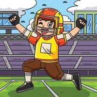 américain Football joueur la victoire coloré dessin animé vecteur