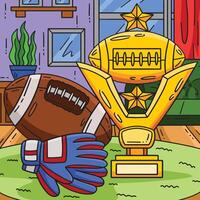 américain Football et trophée coloré dessin animé vecteur