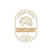 illustration de une boulangerie magasin logo icône, avec Accueil fabriqué croissant vecteur