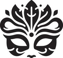 minimal carnaval masque icône silhouette, blanc arrière-plan, remplir avec noir vecteur
