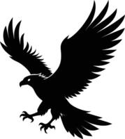 une noir et blanc silhouette de un Aigle vecteur