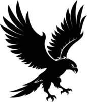 une noir et blanc silhouette de un Aigle vecteur