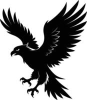 une noir et blanc silhouette de un Aigle vecteur