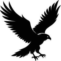 une noir et blanc silhouette de un Aigle vecteur