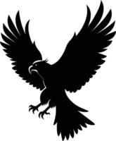 une noir et blanc silhouette de un Aigle vecteur