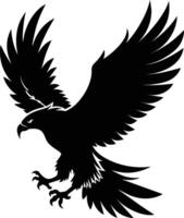 une noir et blanc silhouette de un Aigle vecteur