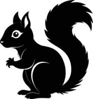 écureuil silhouette sur blanc Contexte vecteur