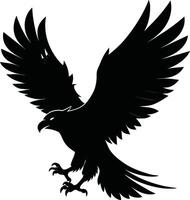 une noir et blanc silhouette de un Aigle vecteur