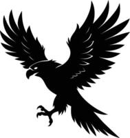 une noir et blanc silhouette de un Aigle vecteur