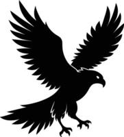 une noir et blanc silhouette de un Aigle vecteur