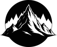 Montagne silhouette noir et blanc conception vecteur