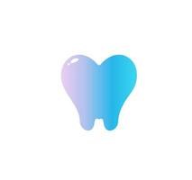 coeur avec racine de dent, concept de logo vectoriel de style dessin animé plat. icône isolé de la dentisterie sur fond blanc. symbole de dentiste pour le démarrage d'une clinique dentaire et d'un bureau d'orthodontiste