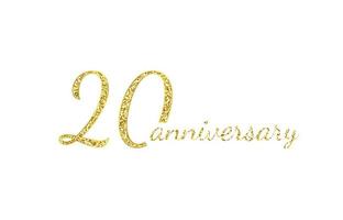Concept de logo 20 anniversaire. Icône d'anniversaire de 20 ans. nombres d'or isolés sur fond noir. illustration vectorielle. eps10. vecteur
