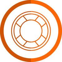 bouée de sauvetage ligne Orange cercle icône vecteur