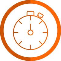 chronomètre ligne Orange cercle icône vecteur