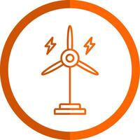 éolic turbine ligne Orange cercle icône vecteur