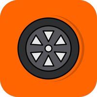 roue rempli Orange Contexte icône vecteur