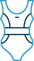 maillot de bain ligne bleu deux Couleur icône vecteur