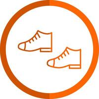 des chaussures ligne Orange cercle icône vecteur