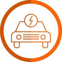 électrique voiture ligne Orange cercle icône vecteur