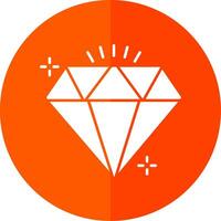 diamant glyphe rouge cercle icône vecteur