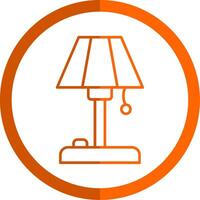 sol lampe ligne Orange cercle icône vecteur