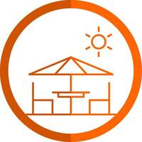 terrasse ligne Orange cercle icône vecteur