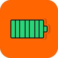 batterie rempli Orange Contexte icône vecteur