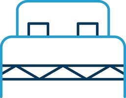 double lit ligne bleu deux Couleur icône vecteur