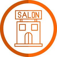 salon ligne Orange cercle icône vecteur