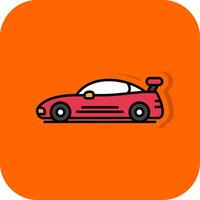 des sports voiture rempli Orange Contexte icône vecteur