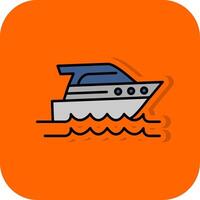 la vitesse bateau rempli Orange Contexte icône vecteur