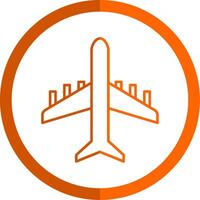 avion ligne Orange cercle icône vecteur