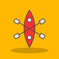 kayak rempli ombre icône vecteur