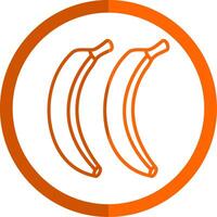 bananes ligne Orange cercle icône vecteur