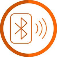 Bluetooth ligne Orange cercle icône vecteur