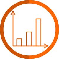 croissance ligne Orange cercle icône vecteur