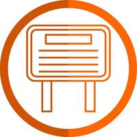 panneau d'affichage ligne Orange cercle icône vecteur