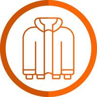 veste ligne Orange cercle icône vecteur