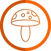 champignon ligne Orange cercle icône vecteur
