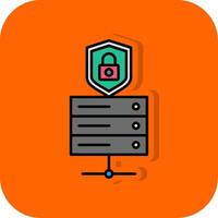 Les données protection rempli Orange Contexte icône vecteur