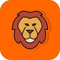Lion rempli Orange Contexte icône vecteur