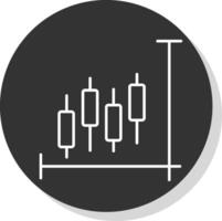 Stock marché ligne gris cercle icône vecteur