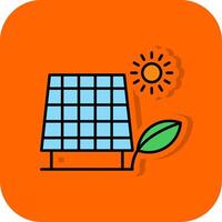 solaire panneau rempli Orange Contexte icône vecteur